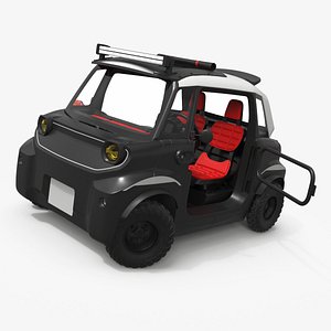 Street Art Offroad Microcar Black Rigged for Cinema 4D 3D