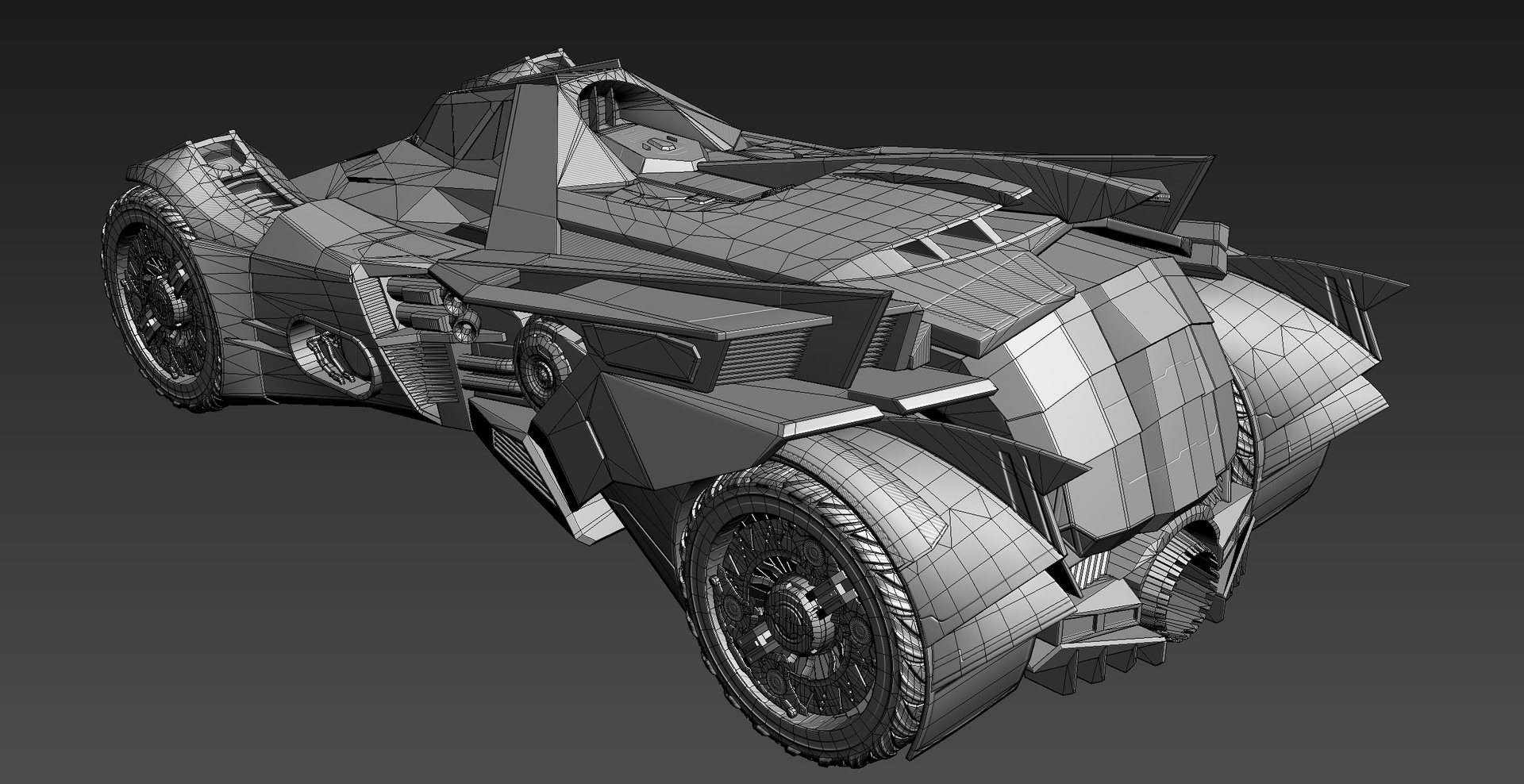 3D Batmobile Arkham Knight Low-poly - TurboSquid 1723261