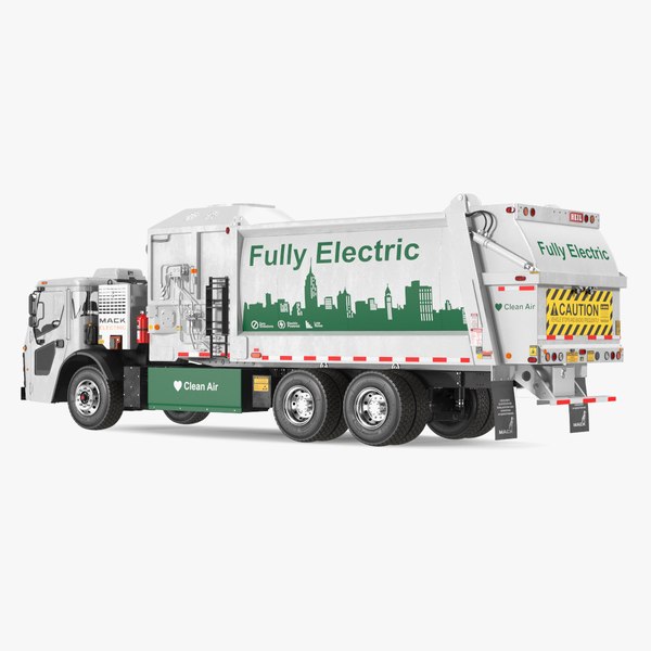 3D LR Electric Mack Truck White