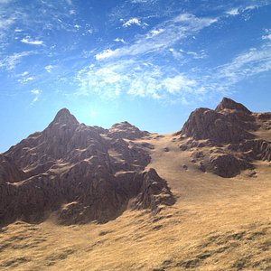 3D mountain range terrain model