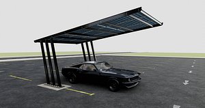 TRIPLE L TYPE MODERN SOLAR CARPORT TYPE-11 3D model