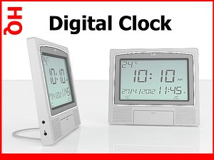 digital clock 3d max