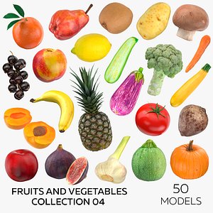 3D Fruits and Vegetables Collection 04 - 50 models model