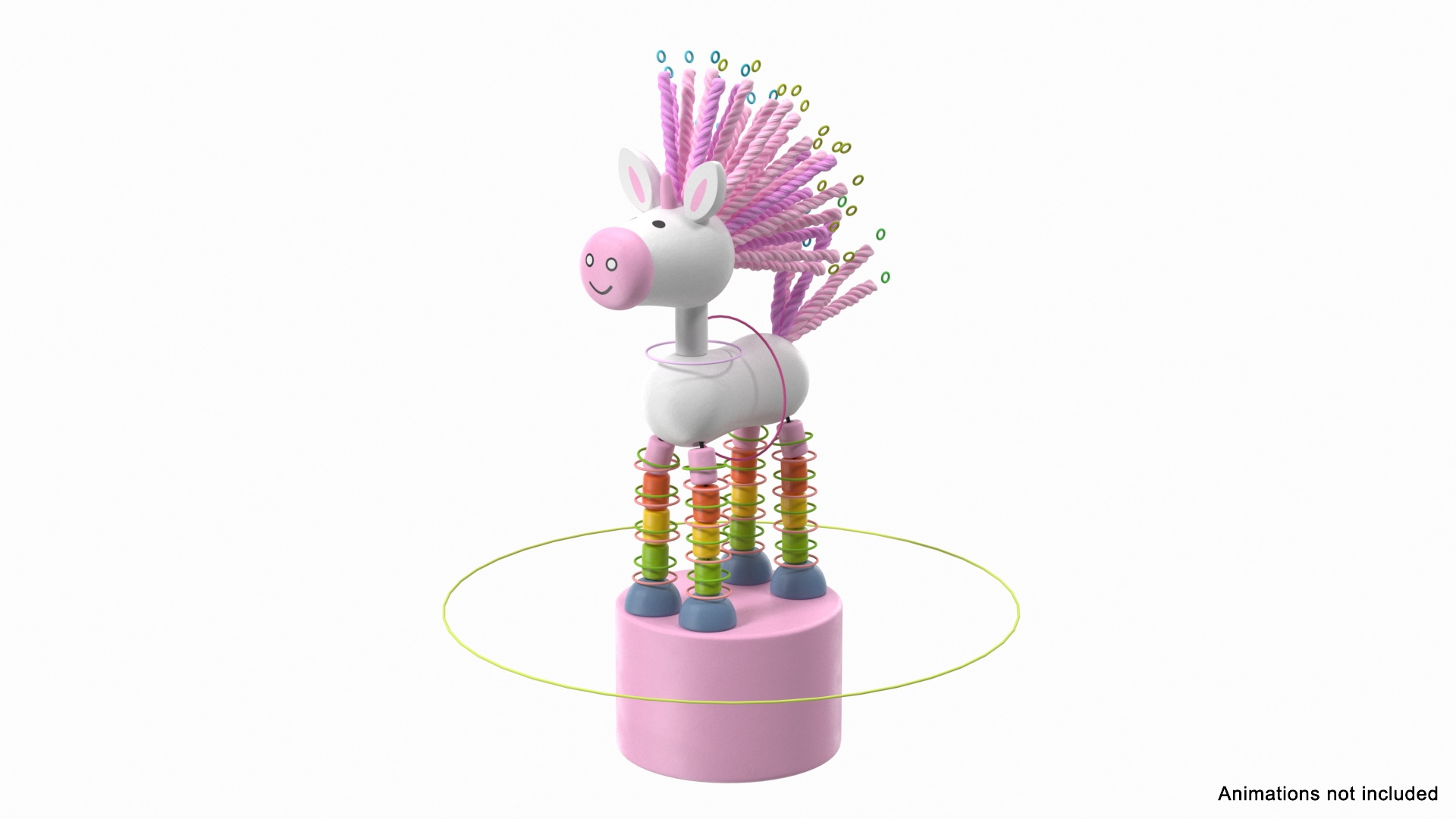 3D Model Pink Unicorn Push Puppet Toy Rigged - TurboSquid 2016281