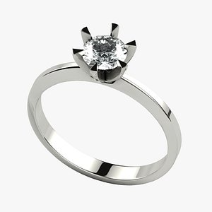 3D 5mm Diamond Fashion Gold Ring