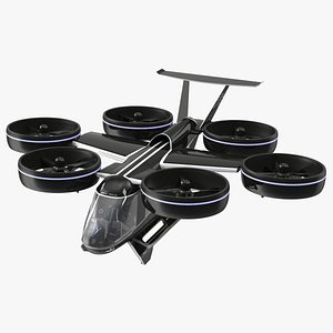 Electric Flying Taxi Bell Nexus Lights On Rigged