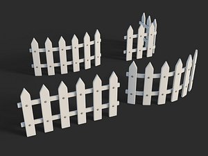 3D model Cartoon Fence 1