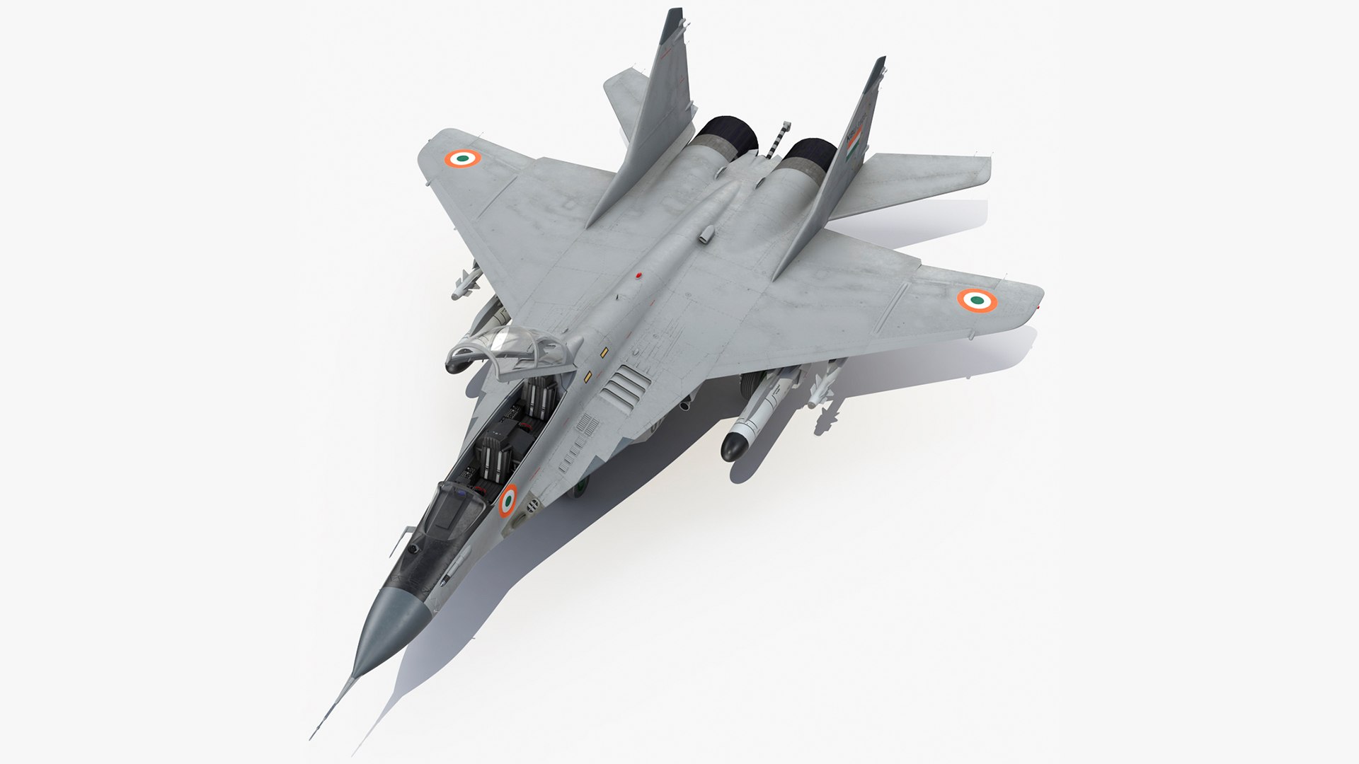 MiG 29 KUB Tandem Aircraft Indian with Armament 3D model preview