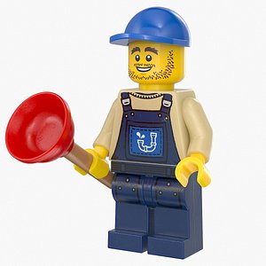3D Lego Minifig Male Plumber