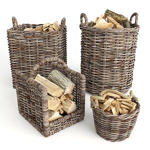 basket firewood 3D model