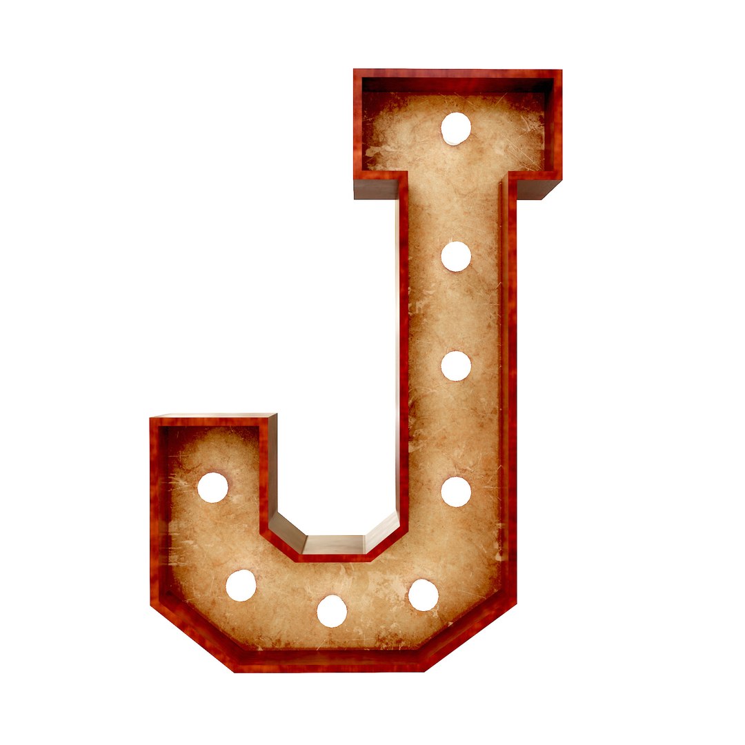 3D Marquee J Wooden Glow Sign 3dmodel - TurboSquid 1975941