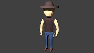 3D cowboy rigged animation