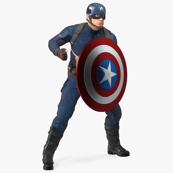 3D model Character Captain America Defend Pose