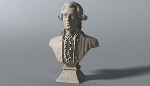 3D mozart bust model