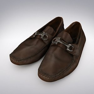 Men's Loafers Brown Leather With Buckle