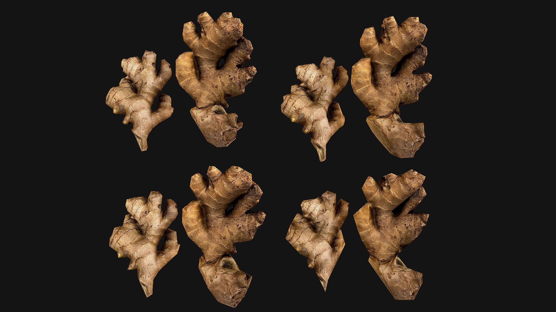 Fruits and Vegetables Collection 3D model https://p.turbosquid.com/ts-thumb/9Z/zmhpab/wv/ginger002/png/1658847061/1920x1080/fit_q87/2cb09b197ace901e364c88b2c3e4d35613875f3c/ginger002.jpg