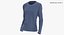 Long Sleeve Worn Female Crew Neck Pose 02 White Blank and Branded Heather 3D