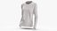 Long Sleeve Worn Female Crew Neck Pose 02 White Blank and Branded Heather 3D