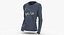 Long Sleeve Worn Female Crew Neck Pose 02 White Blank and Branded Heather 3D