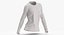 Long Sleeve Worn Female Crew Neck Pose 02 White Blank and Branded Heather 3D