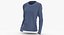 Long Sleeve Worn Female Crew Neck Pose 02 White Blank and Branded Heather 3D