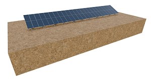 3D Lowpoly Ground Mounted Solar Panels-24 Rows of PV Modules