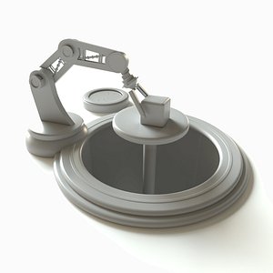 Animated Tech Robot arm - Pick up and drop - 3D Asset