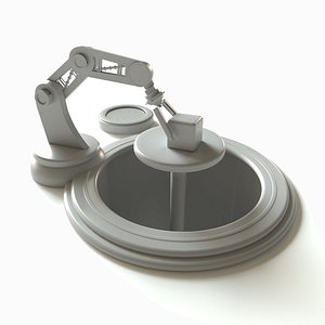 Animated Tech Robot arm - Pick up and drop - 3D Asset