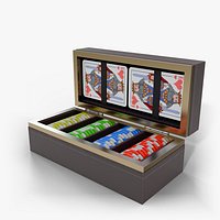 Harley Poker Chip Box - Leather Case with Chips and Cards