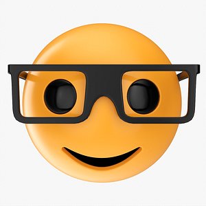 Emoji 074 Smiling with glasses 3D model