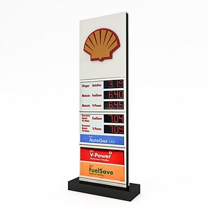 3D Gas Station Sign Model
