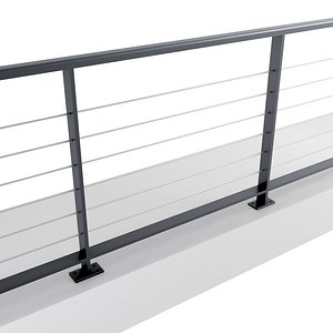 3D model stainless steel iron railing