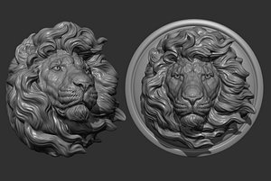 3D Lion head without a grin