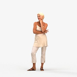 00427Vakil006 - Senior Caucasian woman relaxing at home in casual summer clothing