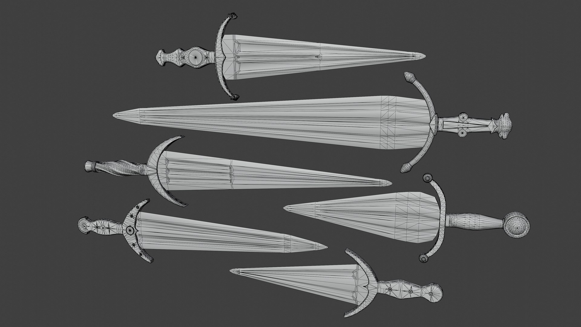 Cinquedea Daggers 3D Model - TurboSquid 2359282