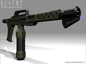 3d colonial m240 flamethrower aliens