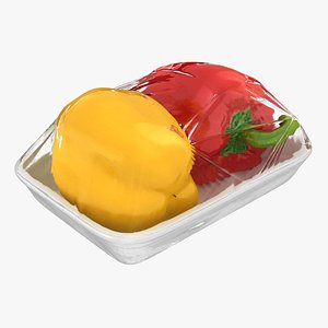 Red Bell Peppers Wrapped Package