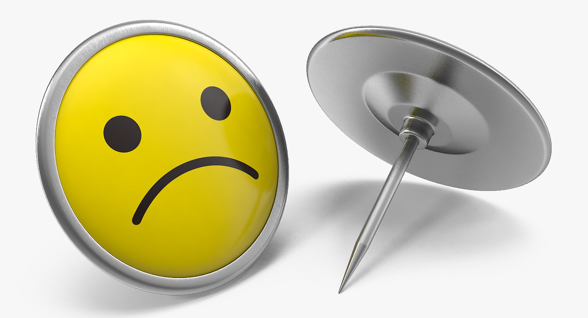 3D sad smiley pin https://p.turbosquid.com/ts-thumb/9a/ZLIbFl/VsivI0xB/sadsmileypin3dsmodel003/jpg/1562795956/1920x1080/fit_q87/178fd82f82472d5e84305c756de178babd037499/sadsmileypin3dsmodel003.jpg