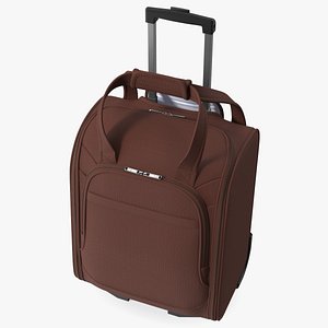 3D Brown Softshell Luggage Bag model