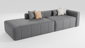 3D Sofa in dark colors in Italian minimalist style