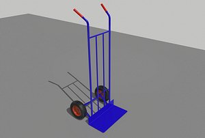 industrial hand trolley 3 3D model