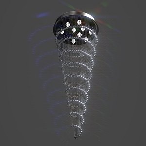 3D Spiral Crystal Chandelier model