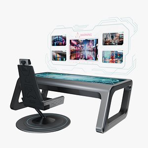Futuristic Desk and Chair model