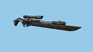 3D model Sniper Gunblade 07 Black Camouflage - Character SciFi Design