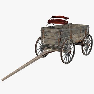 old wooden wagon modeled max
