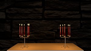 Animated Candles on Fireplace Mantel