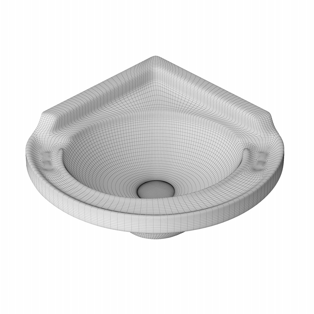 Wall Hung Corner Wash Basin 3D Model TurboSquid 1694201