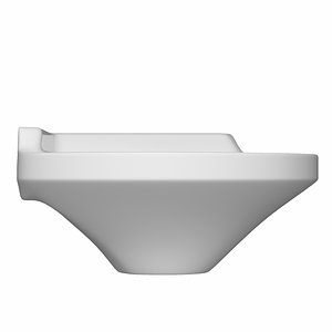 wall hung corner wash basin 3D model