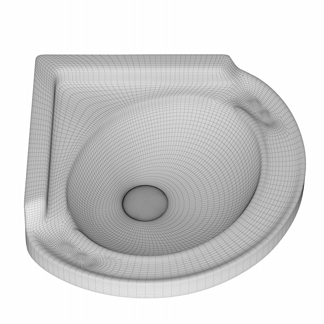 Wall Hung Corner Wash Basin 3D Model TurboSquid 1694201