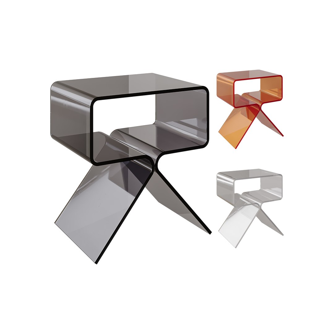 Acrylic Side Table - 3 Color Options 3D - TurboSquid 2387605